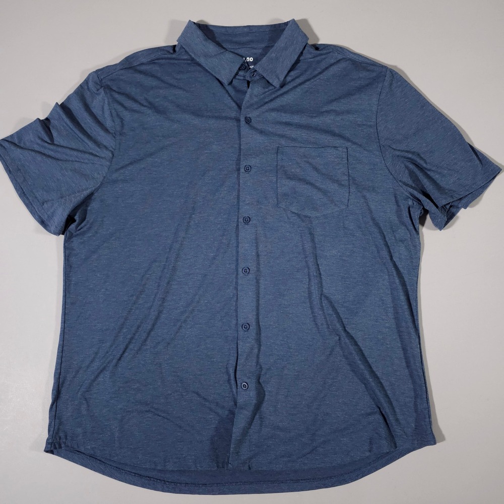 01.Algo Performance Shirt Mens XXL Blue Short Sleeve Moisture Wicking Stretch